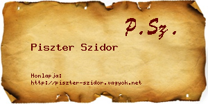 Piszter Szidor névjegykártya